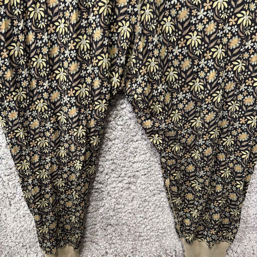Natural Life Johnnie Cotton Jumpsuit Size XL Green Floral Loungewear Loose - Picture 5 of 10